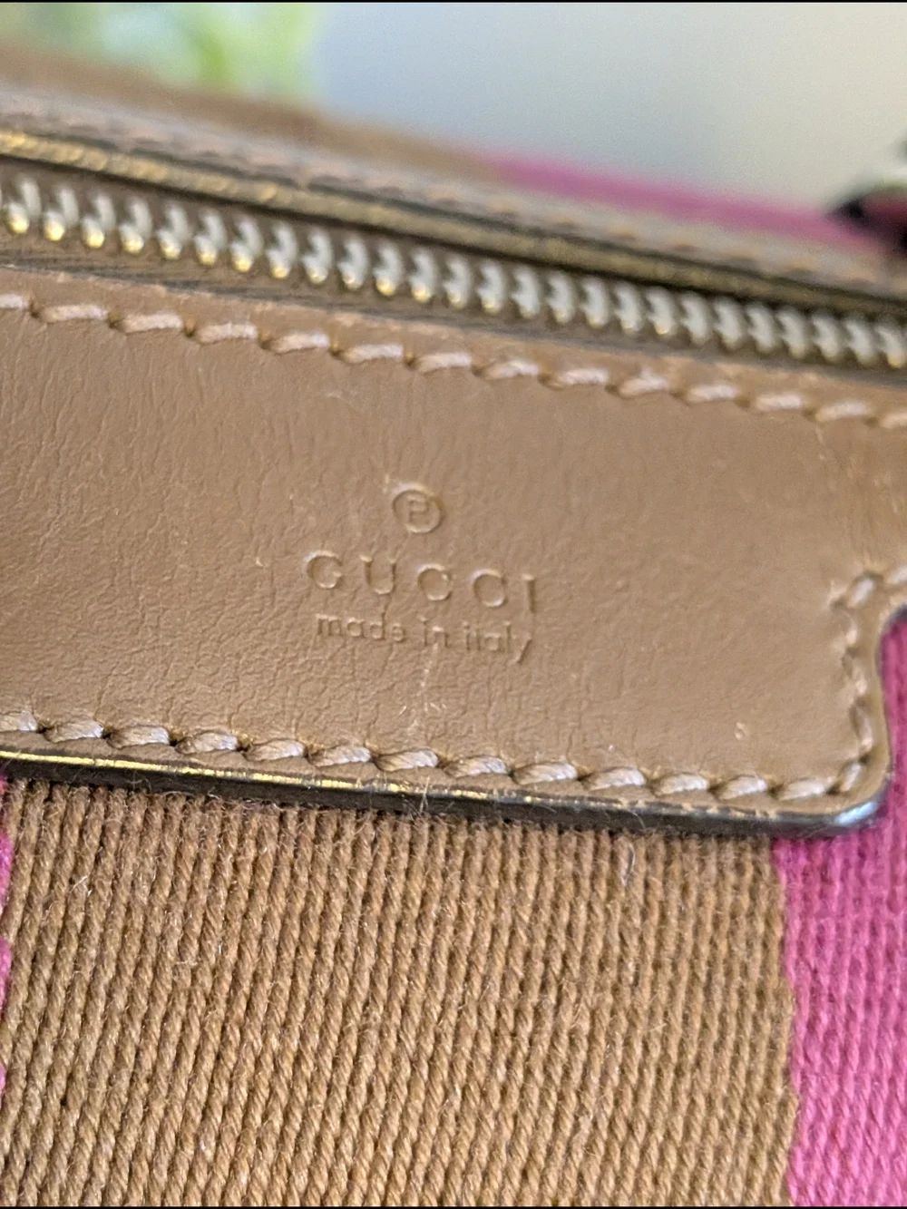 Gucci Vintage Pink & Brown Web Joy GG Monogram Canvas Boston Bag - VGUC!